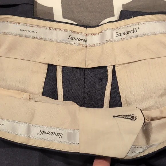 Santorelli Slacks Men’s 33x28 Blue 100% Wool Dress Pants Made In ITALY EUC - Picture 3 of 7